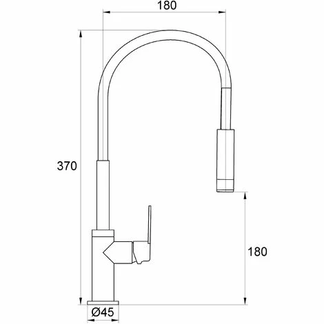 EUROSANIT Mitigeur D'évier Haut Douchette Flexible Koncerto Chromé 5 EUROSANIT Mitigeur D'évier Haut Douchette Flexible Koncerto Chromé – Image 3
