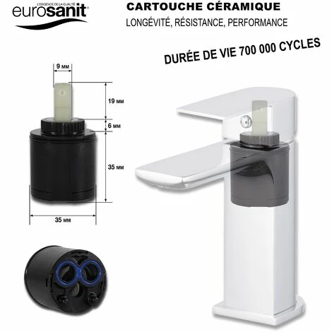EUROSANIT Mitigeur De Lavabo Arte Chromé 5 EUROSANIT Mitigeur De Lavabo Arte Chromé – Image 3