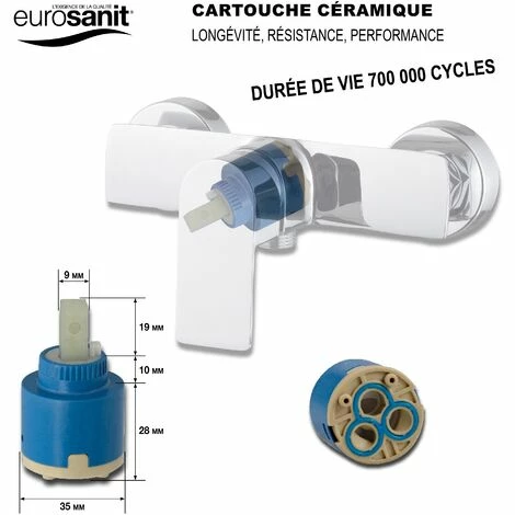 EUROSANIT Mitigeur De Douche Arte Chromé 5 EUROSANIT Mitigeur De Douche Arte Chromé – Image 3