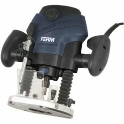 FERM PRM1015 Défonceuse 1300W - Incl. 6 Fraises, Éclairage LED Et Set D'accessoires