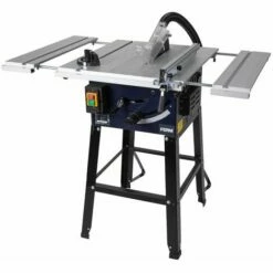 FERM TSM1033 Scie à Table 1800W 250mm - Table Avec 2 Rallonges - Incl. 1 Lame Et Adaptateur D'aspirateur