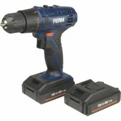 FERM CDM1120 Perceuse Sans Fil Li-ion 18V 1,5Ah - 2 Batteries
