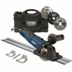 FERM CSM1043_S Scie Circulaire De Précision 500W - Avec 3 Lames Et 2 Guides Parallèles Inclus