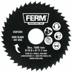 FERM CSA1035 Lame De Scie 44T (HSS) - Adaptée Pour Stratifié - Pour Scie Circulaire De Précision
