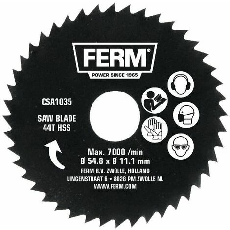 FERM CSA1035 Lame De Scie 44T (HSS) - Adaptée Pour Stratifié - Pour Scie Circulaire De Précision 3 FERM CSA1035 Lame De Scie 44T (HSS) - Adaptée Pour Stratifié - Pour Scie Circulaire De Précision