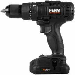 FERM CDM1147P Perceuse Sans Fil à Percussion 20V - 2 Batteries 2.0Ah Li-Ion -Eurosanit Soldes 28881043 5