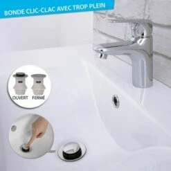EUROSANIT Bonde Lavabo Clic Clac Chromee -Eurosanit Soldes 31008413 4