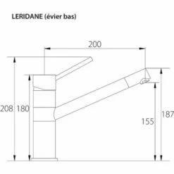 EUROSANIT Mitigeur D'évier Leridane Chromé/noir -Eurosanit Soldes 4681385 3