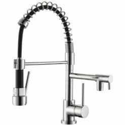 EUROSANIT Mitigeur D'évier Chef Double Sorties à Douchette Oasis Chromé