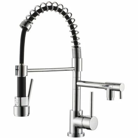 EUROSANIT Mitigeur D'évier Chef Double Sorties à Douchette Oasis Chromé 3 EUROSANIT Mitigeur D'évier Chef Double Sorties à Douchette Oasis Chromé