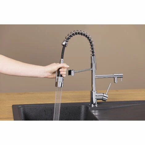 EUROSANIT Mitigeur D'évier Chef Double Sorties à Douchette Oasis Chromé 4 EUROSANIT Mitigeur D'évier Chef Double Sorties à Douchette Oasis Chromé – Image 2