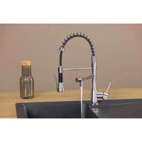 EUROSANIT Mitigeur D'évier Chef Double Sorties à Douchette Oasis Chromé 5 EUROSANIT Mitigeur D'évier Chef Double Sorties à Douchette Oasis Chromé – Image 3