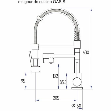 EUROSANIT Mitigeur D'évier Chef Double Sorties à Douchette Oasis Chromé 6 EUROSANIT Mitigeur D'évier Chef Double Sorties à Douchette Oasis Chromé – Image 4