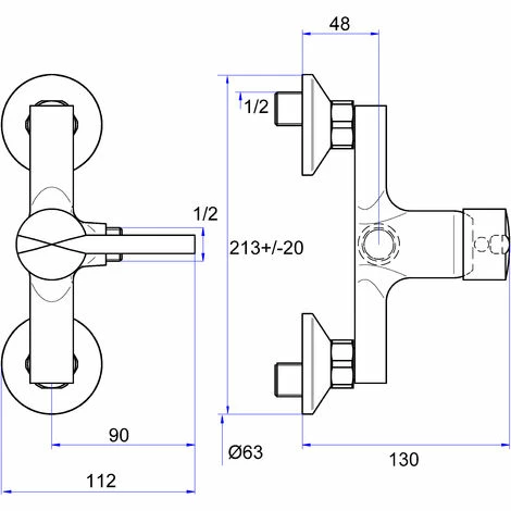 EUROSANIT Mitigeur De Douche NF Alto Chromé 4 EUROSANIT Mitigeur De Douche NF Alto Chromé – Image 2