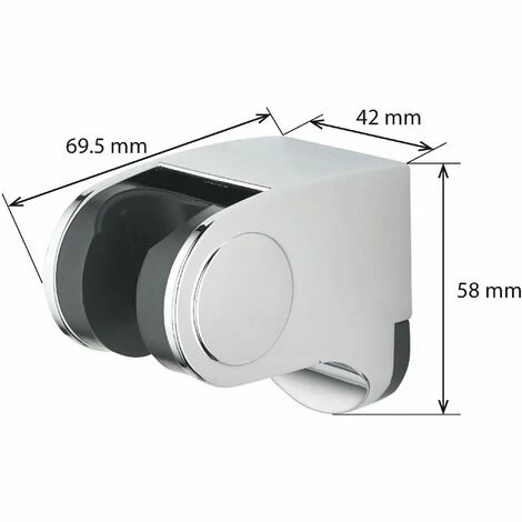 EUROSANIT Support De Douchette Mural à Crémaillère Abs Chromé 4 EUROSANIT Support De Douchette Mural à Crémaillère Abs Chromé – Image 2